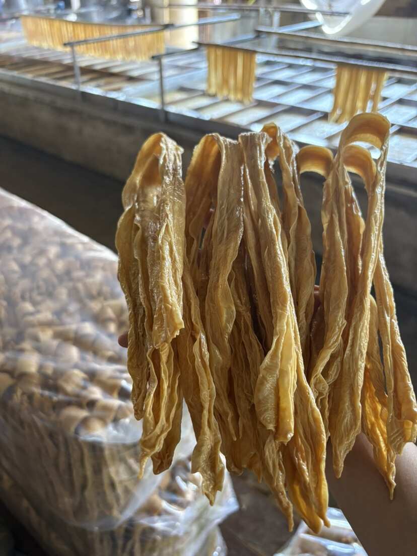河源客家黄豆腐竹贝墩腐竹手工捻制圆腐竹无色原浆腐竹豆皮