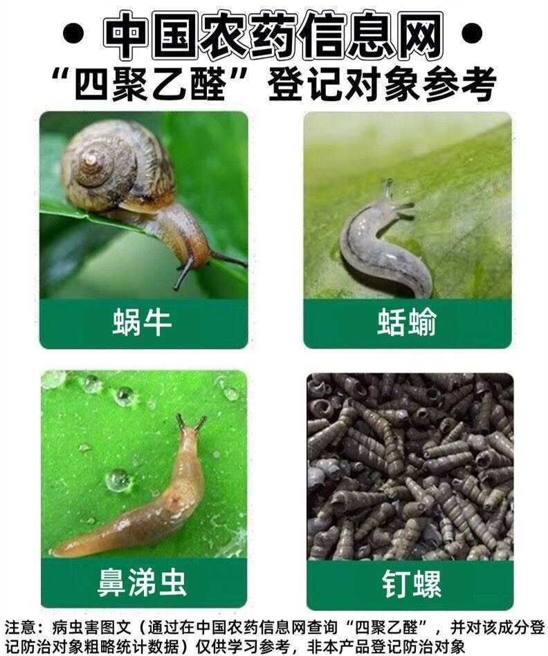 四聚乙醛杀蜗牛药蔬菜小白菜蜗牛软体害虫专用农药杀虫剂