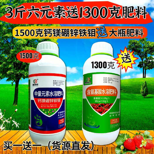 潍坊拍一送一钙镁硼锌铁钼送大瓶叶面肥多拍多送