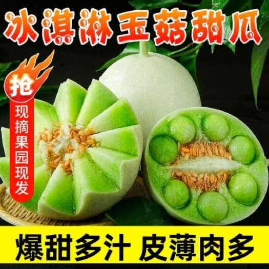 莘县山东/陕西冰淇淋玉菇玉菇甜瓜5斤/8斤/9斤一件代发