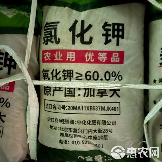 加拿大氯化钾60%晶体颗粒1吨起发