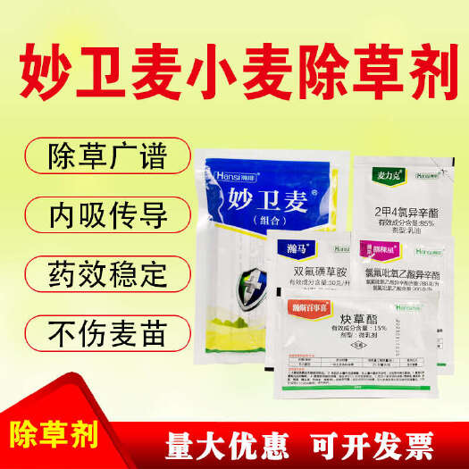 新沂市小麦田专用除草剂野燕麦雀播娘蒿猪殃殃荠菜看麦娘禾阔双除除杂草