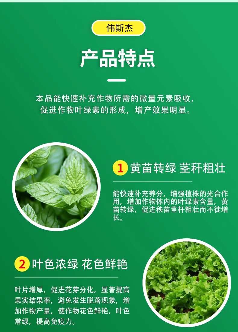 叶绿素控旺不徒长叶面肥快速吸收促花芽分化增花保果提质增产通用