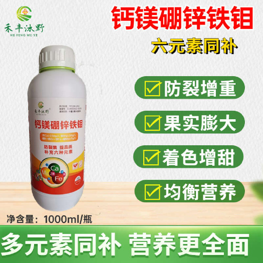 潍坊六元素钙镁硼锌铁钼叶面肥彭果专色果树蔬菜通用糖醇钙镁