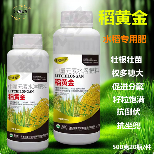 玉林稻黄金水稻叶面肥500克中量元素肥壮苗杈多穗大促进分蘖籽粒饱