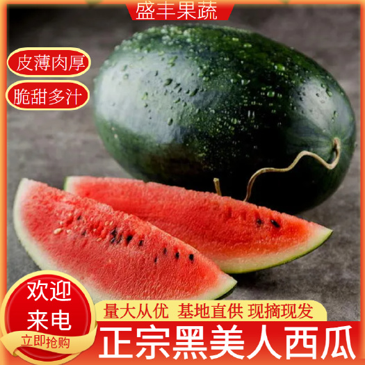 宜城市黑美人西瓜 精品黑美人品种（新超人）