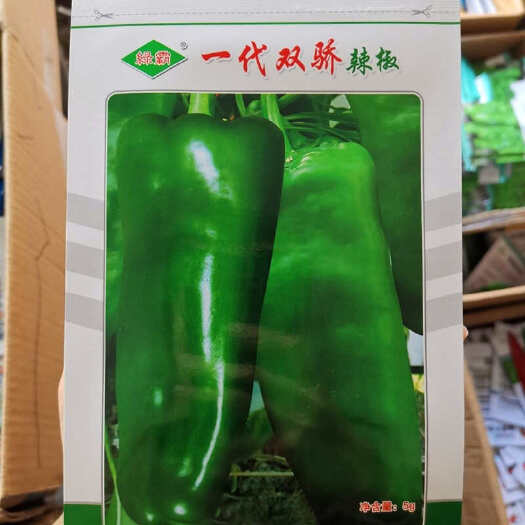 一代双骄辣椒种子 大青牛角椒种子 早熟抗病 翠绿光亮果大微辣