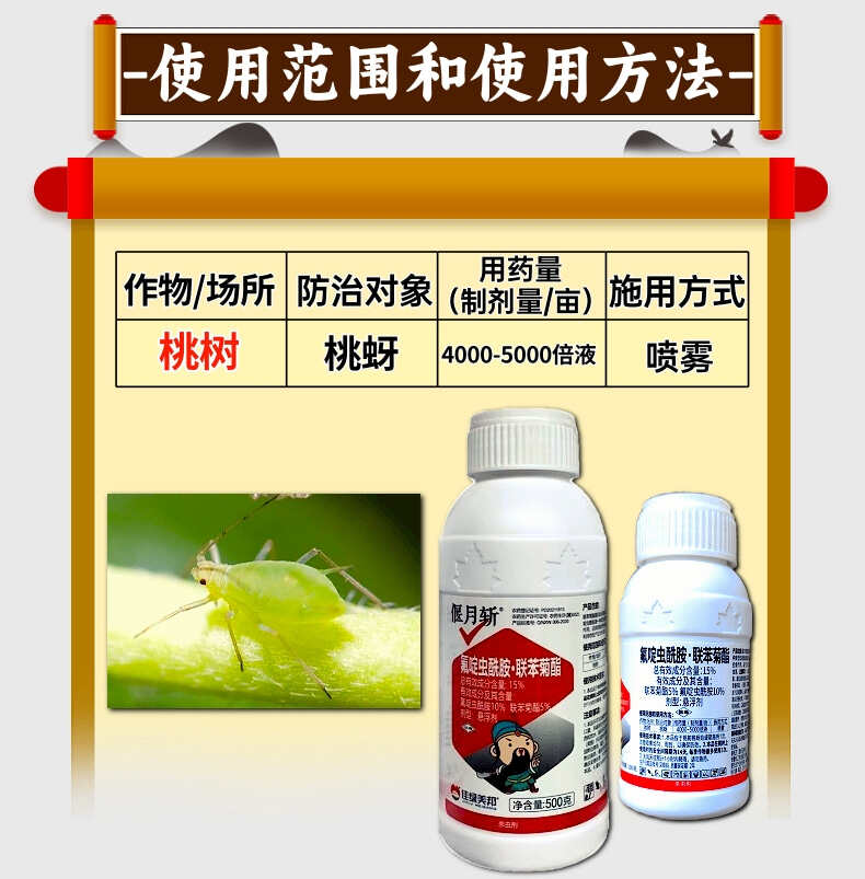 氟啶联苯15%氟啶虫酰胺联苯菊酯杀虫剂抗性蚜虫桃蚜虫专用