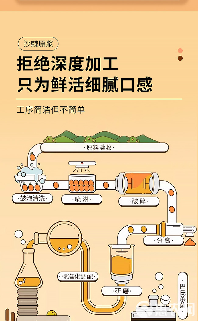 宁夏沙棘原浆健脾消食纯原浆无蔗糖500ml/盒