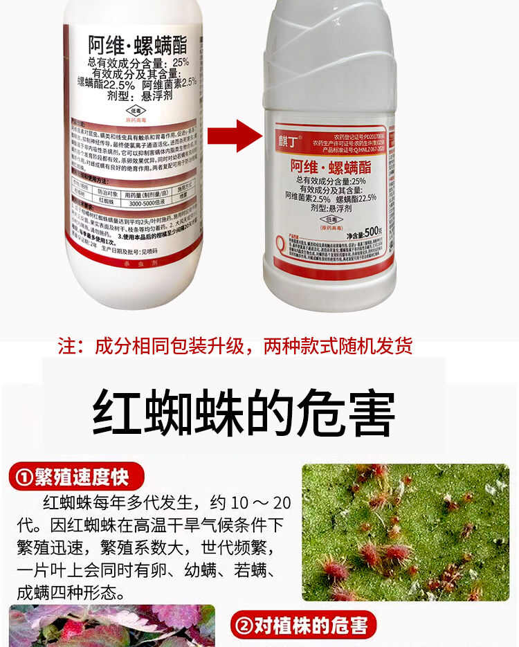 2%阿维螺螨酯红蜘蛛白蜘蛛黄蜘蛛叶螨全抓螨柑橘果树蔬菜中药