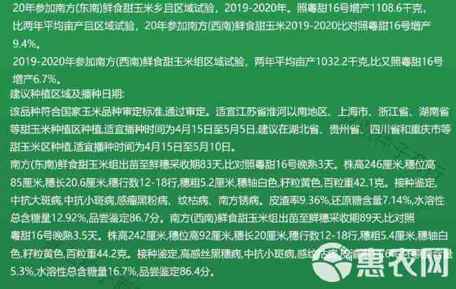 国审广良甜27号 鲜食甜水果玉米种子 特大高产微抗热