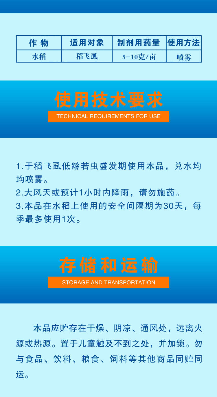 双星丰赢80%烯啶吡蚜酮老牌子农用水稻稻飞虱专用杀虫剂