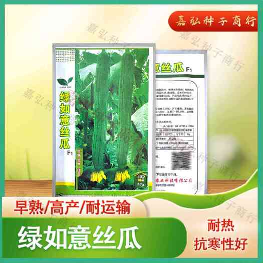 绿如意丝瓜种子 荷兰引进 耐寒耐热性 高产抗病 顶部鲜花持久