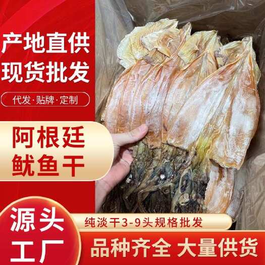 霞浦县工厂直供 阿根廷鱿鱼干3-9头 淡干无盐 新鲜鲜味浓