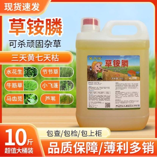 淮安10斤装草铵膦高浓度除草剂批发不伤果树斩草除根不返青通杀草剂