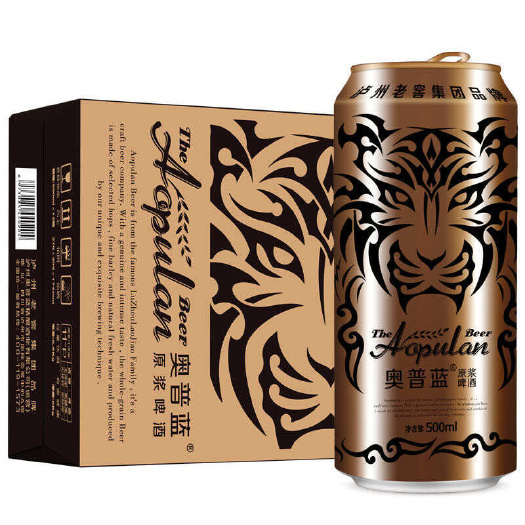 成都【500ml*12】泸州 老窖 奥普蓝 虎啸原浆啤酒