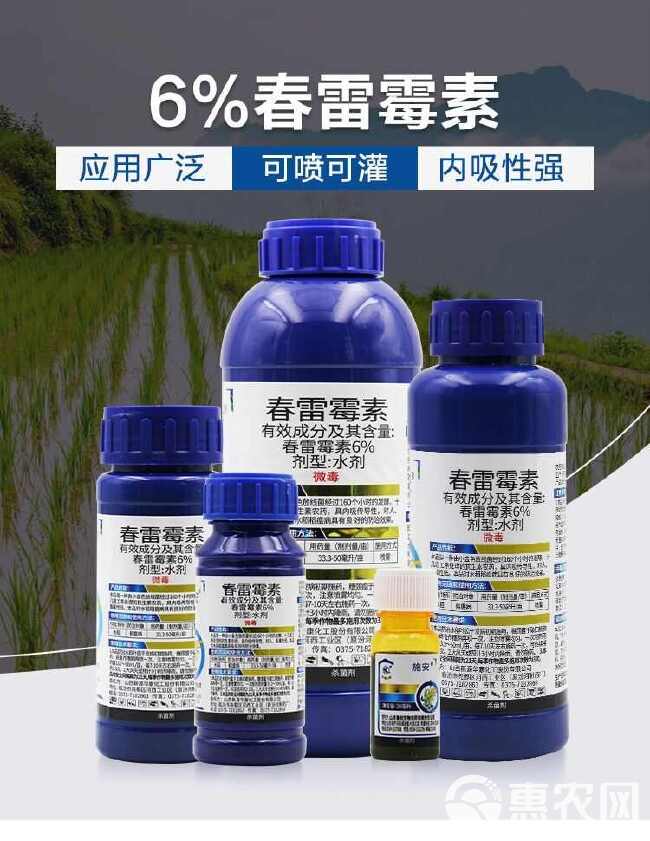 批发鲁抗6%春雷霉素杀菌剂 大田水稻作物稻瘟病农药杀菌剂大