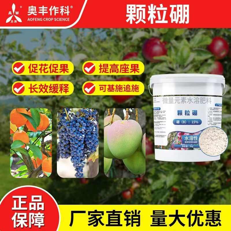 缓释型颗粒硼肥  促进花芽分化防落果畸形果减少裂果提高座果率