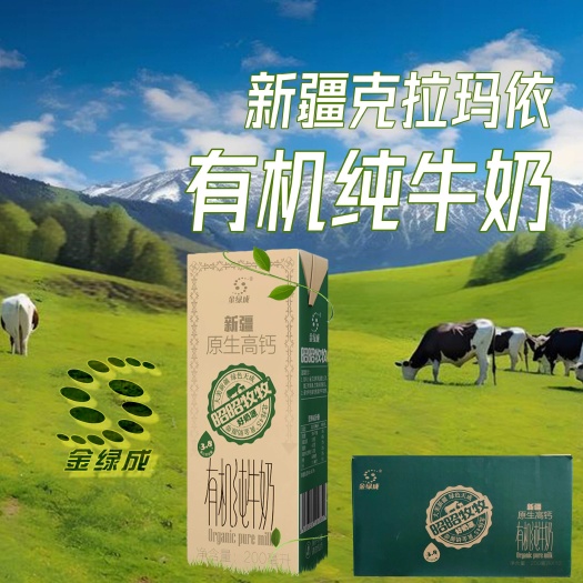 包邮～新疆克拉玛依金绿成有机纯牛奶3.8蛋白
