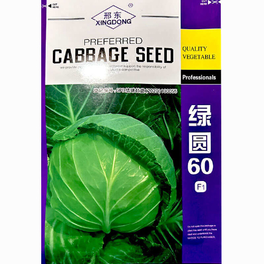 寿光市绿甘蓝种子 绿圆60 早春秋种植 黄芯 结球紧实 耐裂基地品