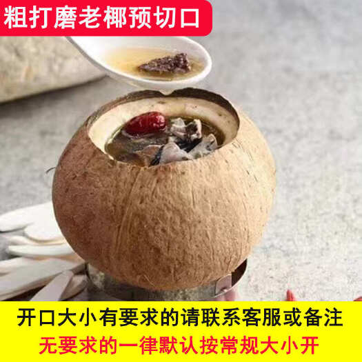 文昌市海南椰子打磨不抛光顶部留毛，越南毛椰，岛主椰子厂全年供应
