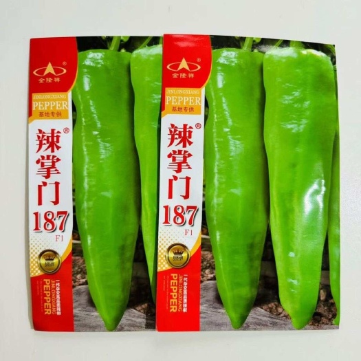 郑州辣掌门187牛角椒种子 早熟杂交粗长牛角型辣椒 抗病毒
