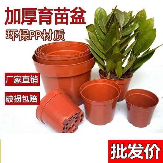 长沙育苗盆透气网状底花盆砖红色塑料圆形钵清仓批发专用实惠优惠花篮
