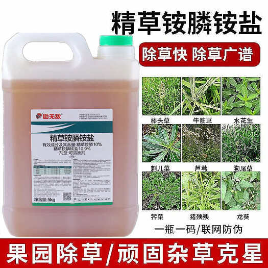精草铵膦铵盐磷除草剂草甘铵膦果园荒地牛筋草除杂草灭草烂根剂