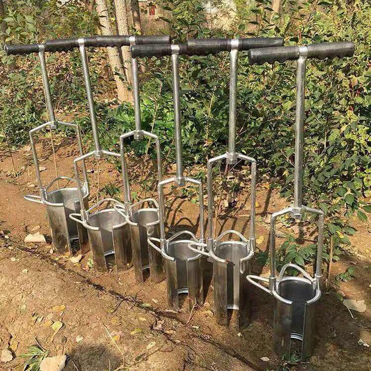 農(nóng)用不銹鋼移苗器移栽打孔取土玉米蔬菜草莓起苗取苗圓筒打洞