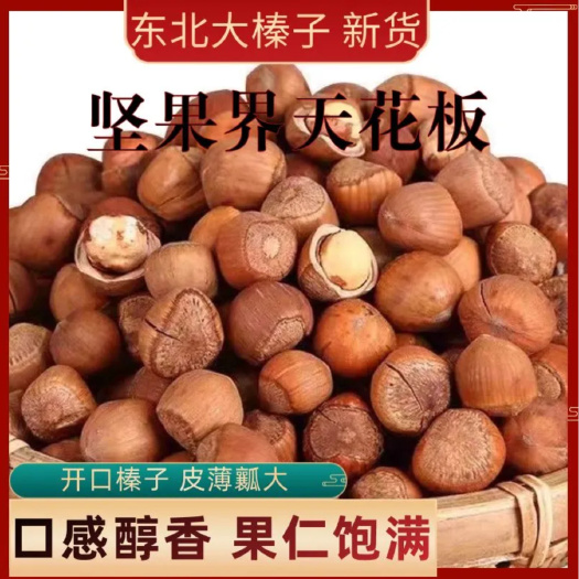 【新货】东北大榛子开口薄皮原味炒熟野生坚果批发 预包装食品