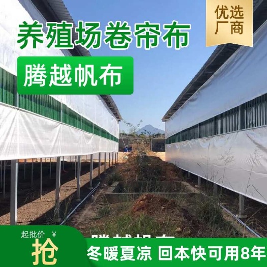 养殖场卷帘布，成本低，四季温控，可用8年，安装快维护易