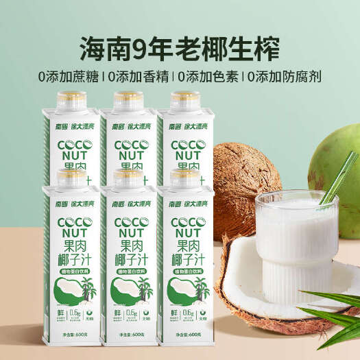 海口包邮~海南南国果肉椰汁，椰肉椰子汁