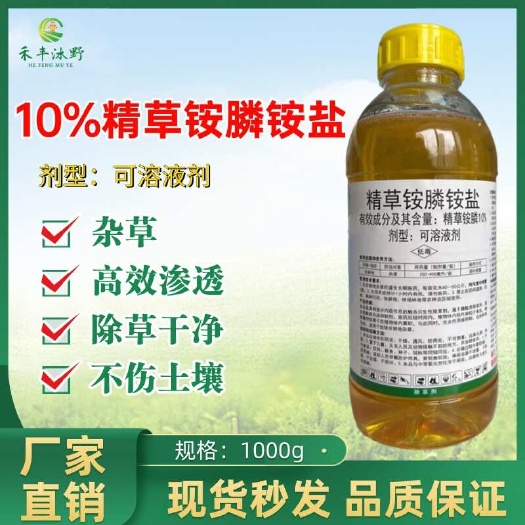 潍坊10％精草铵膦铵盐除草剂果园茶园荒地行间除草专用牛筋草小蓬飞