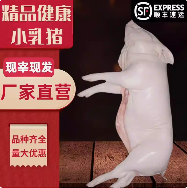 新鲜烤乳猪整只乳猪鲜冻广东脆皮香猪肉生鲜酒店烧烤批发