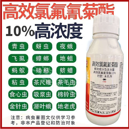 10%高效氯氟氰菊酯杀虫剂蚜虫菜青虫食心虫棉铃虫潜叶蛾地蛆