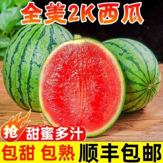 安徽早春红玉新鲜西瓜水果当季热卖2K无籽超甜手撕小西瓜整箱