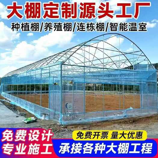 沭阳县热镀锌温室大棚骨架钢管定制全套养殖种植家用水果蔬菜椭圆连栋棚