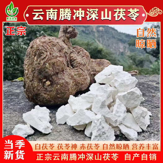 腾冲市云南正宗深山精选手工加工白茯苓干货大山茯菟药食同源松腴