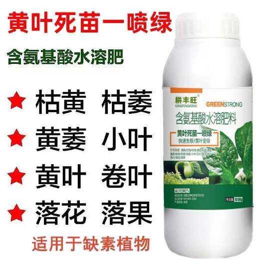 郑州黄叶一喷绿叶面肥果树蔬菜花卉黄叶植物通用含氨基酸水溶肥叶绿素