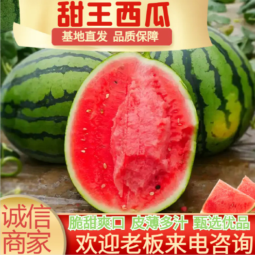 新民市精选西瓜甜王西瓜薄皮有籽新鲜产地批发电商超市