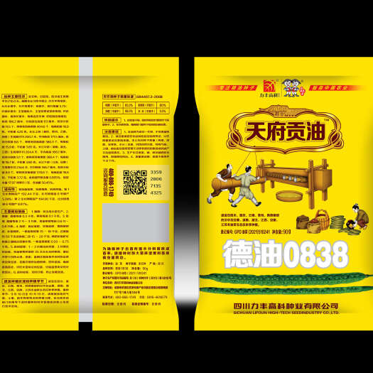 长沙国审高含油51%高产高抗病油菜种子【德油0838】
