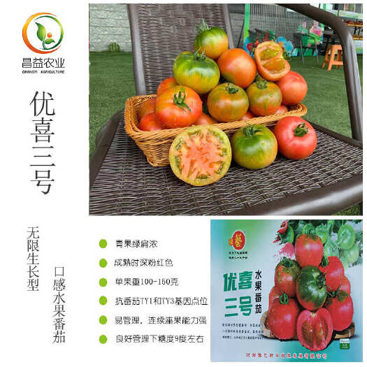 寿光市优喜三号草莓番茄种子河南豫艺绿肩浓抗病性好甜度高水果番茄种子
