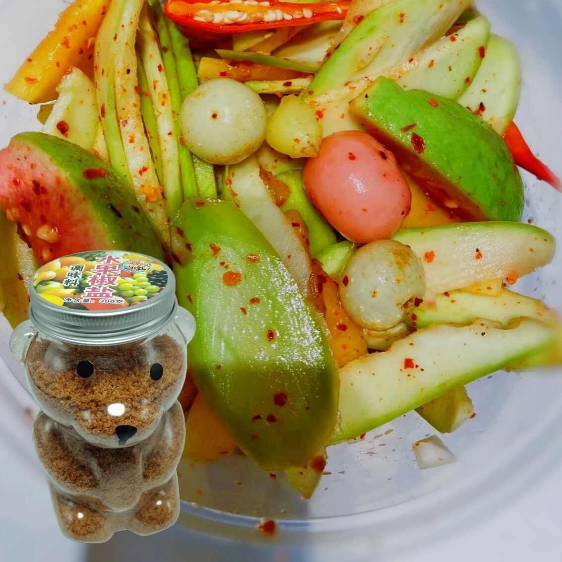 广西特产水果椒盐300g小瓶酸嘢芒果李子专用蘸料咸辣开胃调