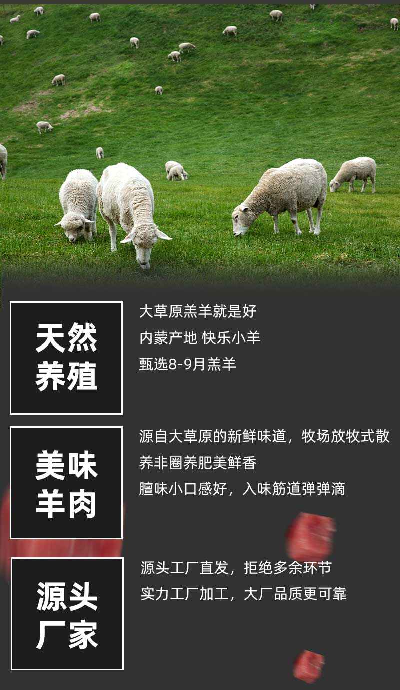 内蒙古武川草原火烧去骨羊腿 冷链速发 国产新鲜羊肉