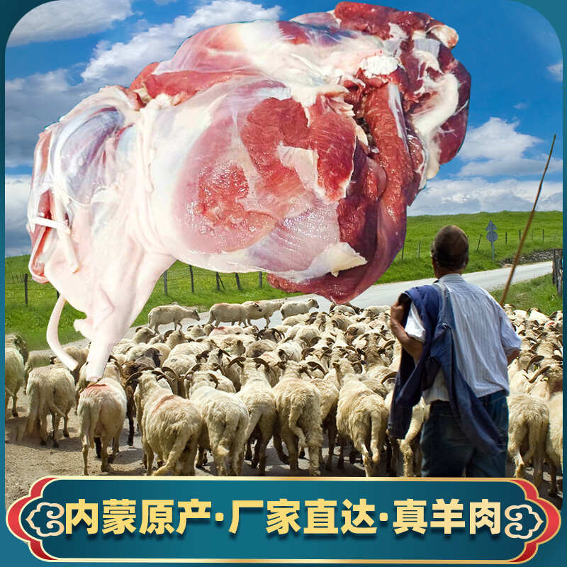 内蒙古武川草原火烧去骨羊腿 冷链速发 国产新鲜羊肉
