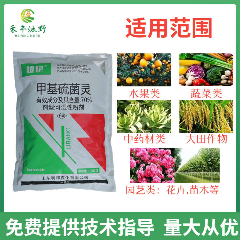 70%超艳甲基硫菌灵叶霉病纹枯病赤霉炭疽轮纹杀菌剂