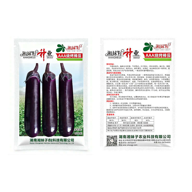【官方自营】烧烤棒茄子种子紫皮白肉中晚熟商品率好