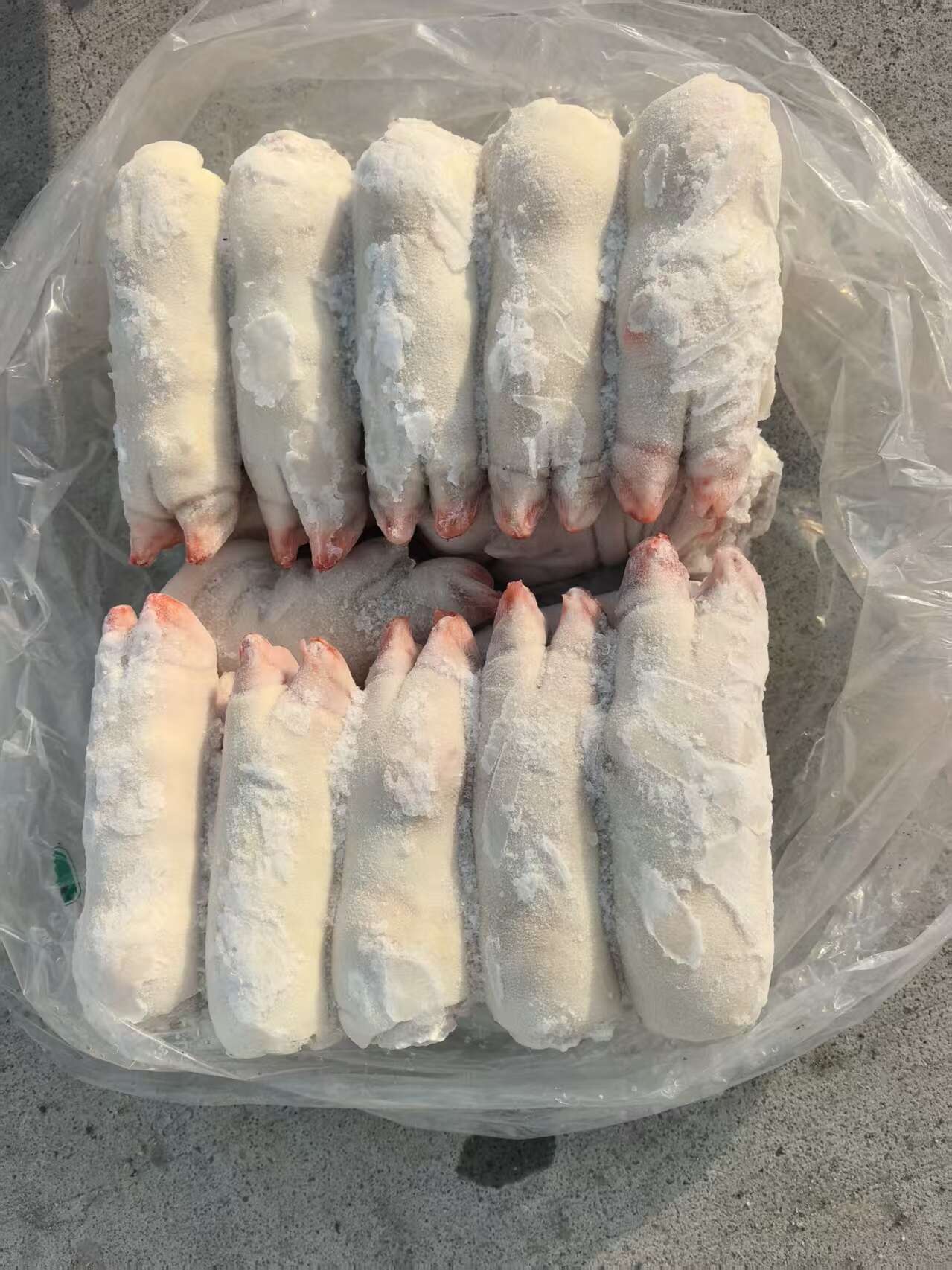 纯干猪手，无注水，大小均匀，人工去毛，毛净度高