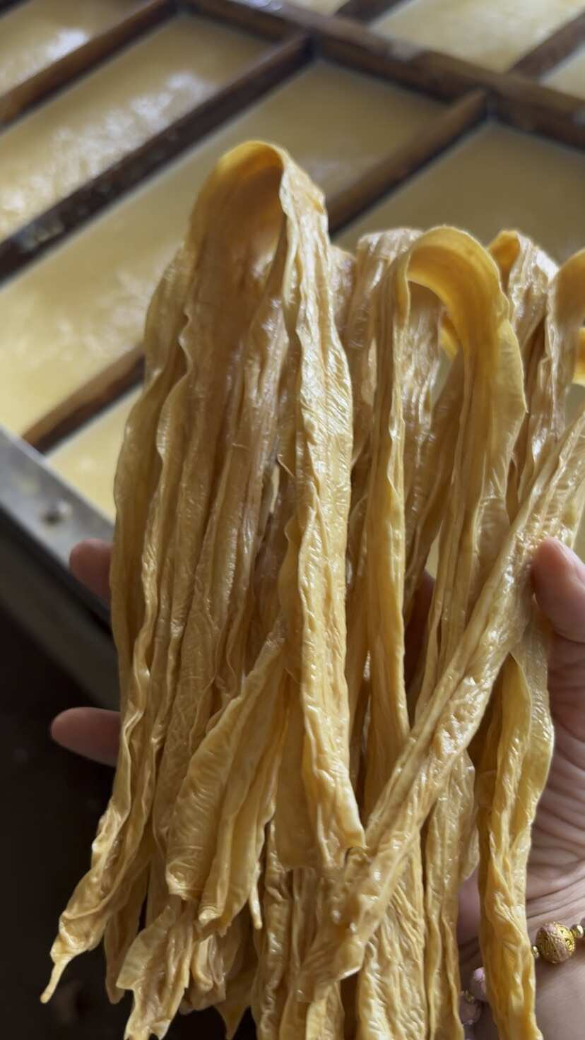 河源客家黄豆腐竹贝墩腐竹手工捻制圆腐竹无色原浆腐竹豆皮
