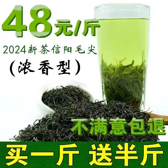 毛尖茶2024信阳毛尖高山云雾绿茶散装春茶浓香型共750g